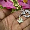 handcrafted and recycled silver coin swallow necklace pendant