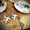 Jigsaw earrings - handmade and ethical, crafted from an recycled vintage spoon