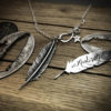 Feather ethical jewellery handmade and recycled silver feather necklace