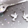 handcrafted and recycled spoon peace-dove earrings