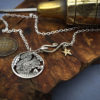 Handcrafted and recycled silver sixpence coin squirrel pendant necklace