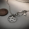 handmade, upcycled, contemporary and original silver coin pentacle necklace pendant