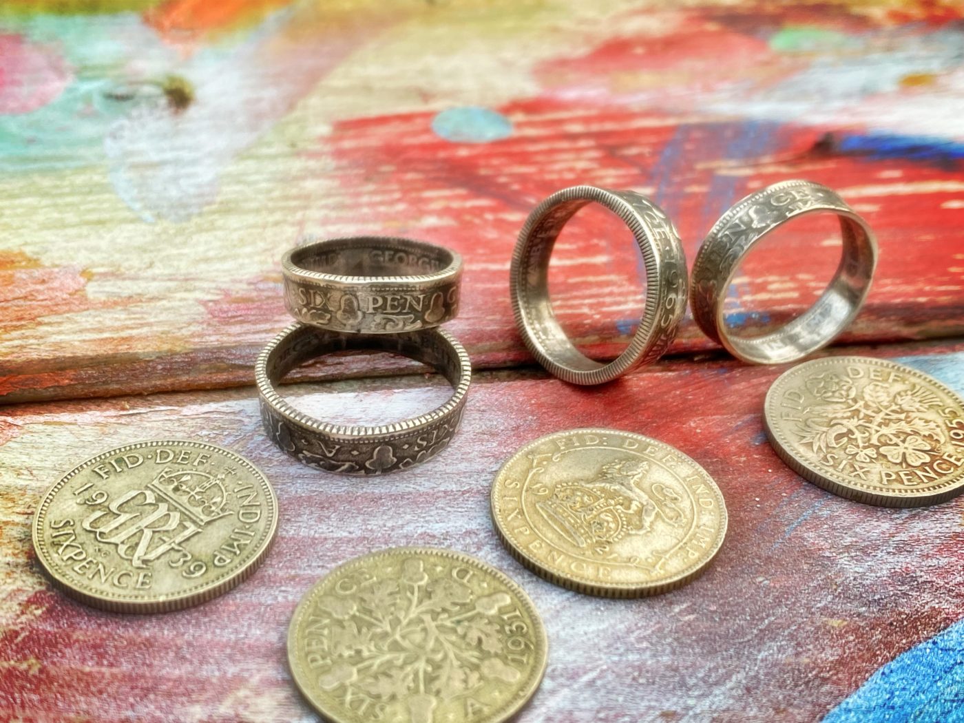 lucky sixpence coin ring