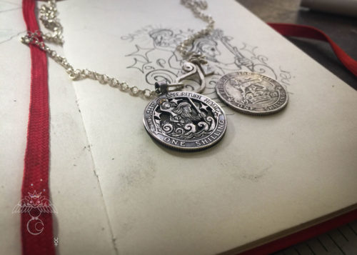 saint christopher necklace handmade and recycled silver coin
