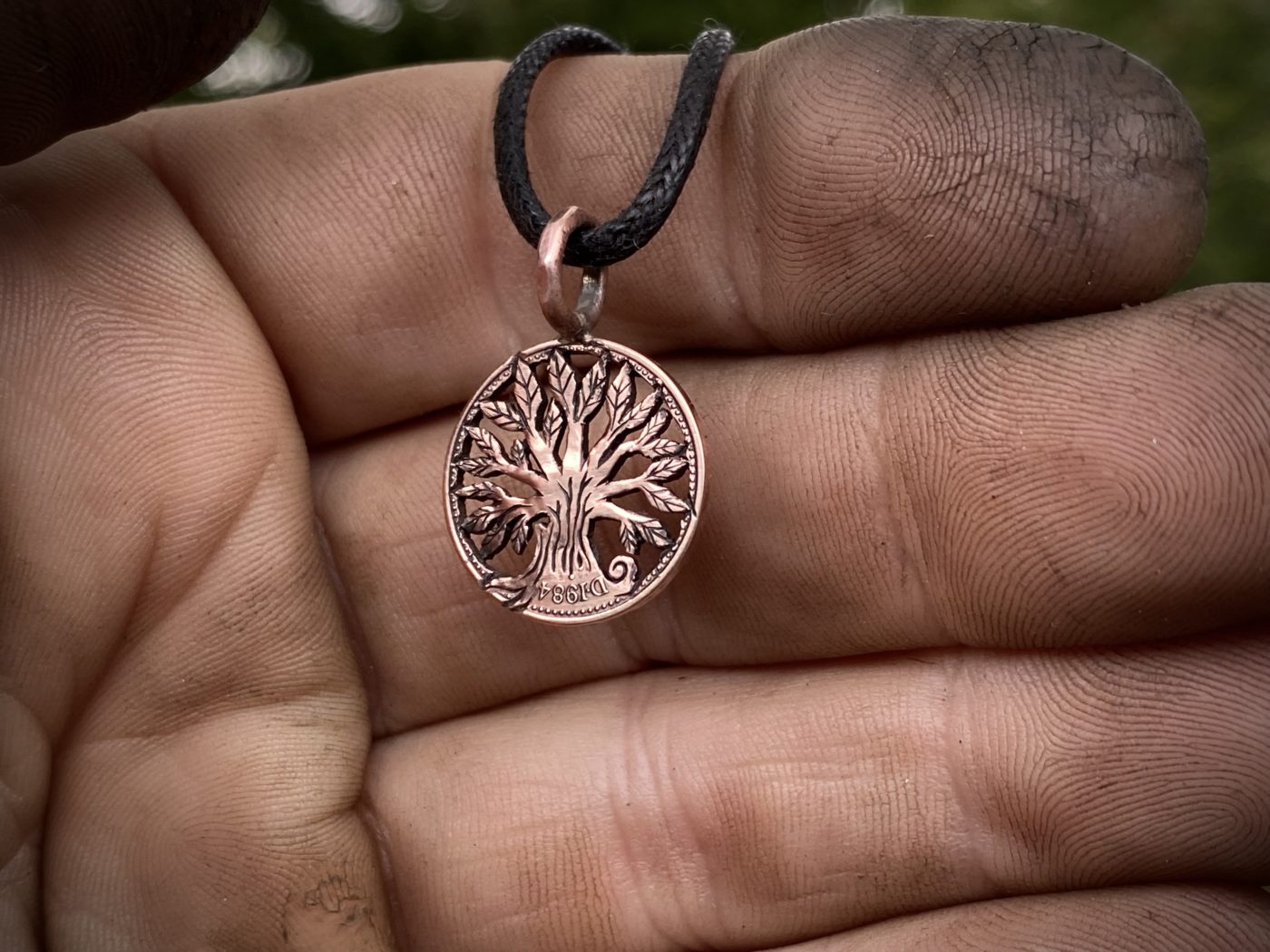 40th birthday gift tree of life made from repurposed half penny coin