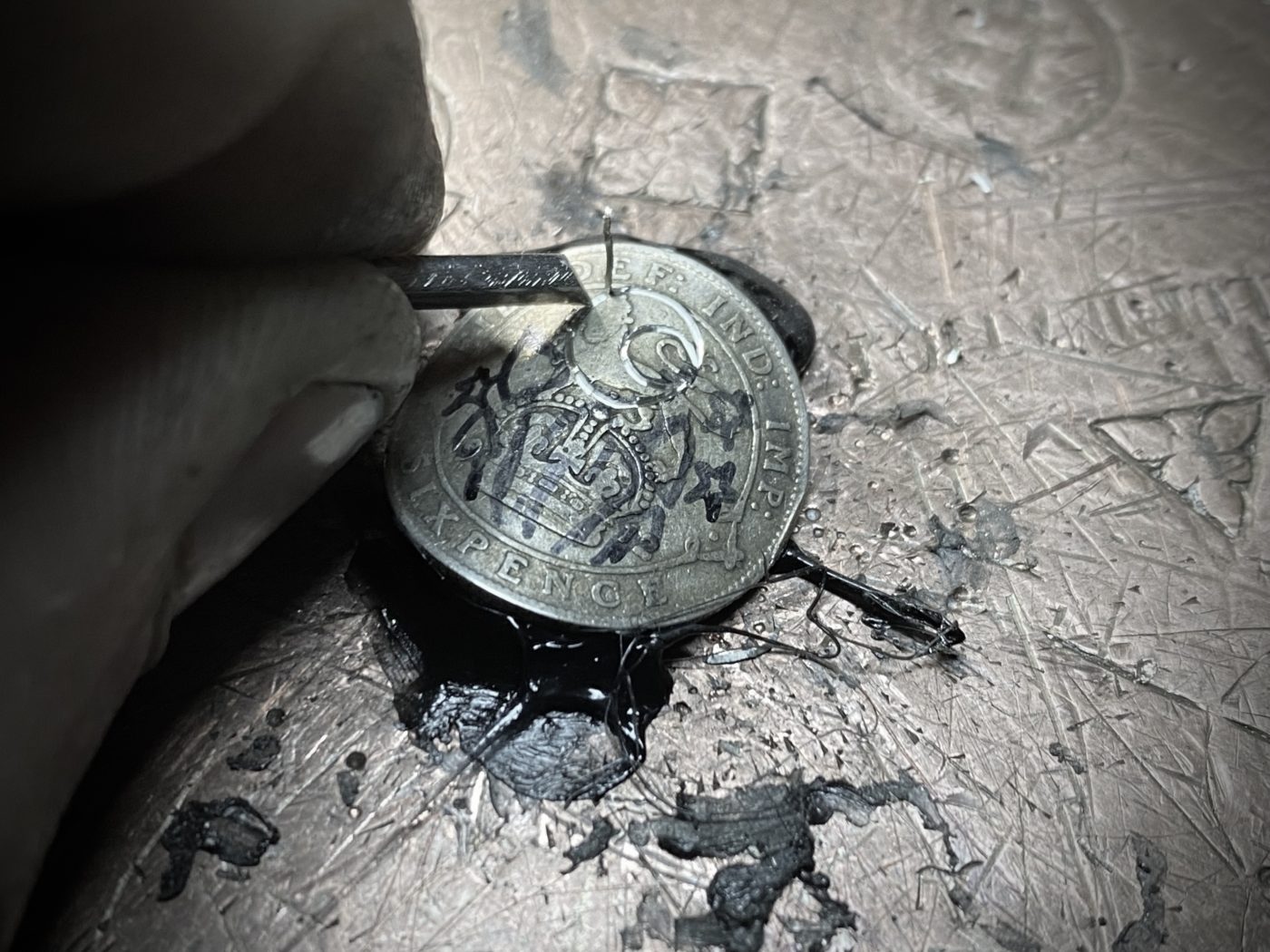 magic mushroom shroom mushies picky luck ring made from silver sixpence coins by hairy Growler